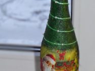Новогодний декупаж бутылки шампанского, пошаговый мастер — класс